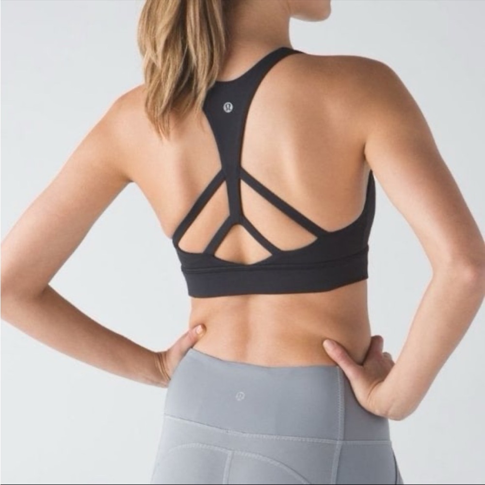 Lululemon Black Strappy Back Sports Bra 6 S